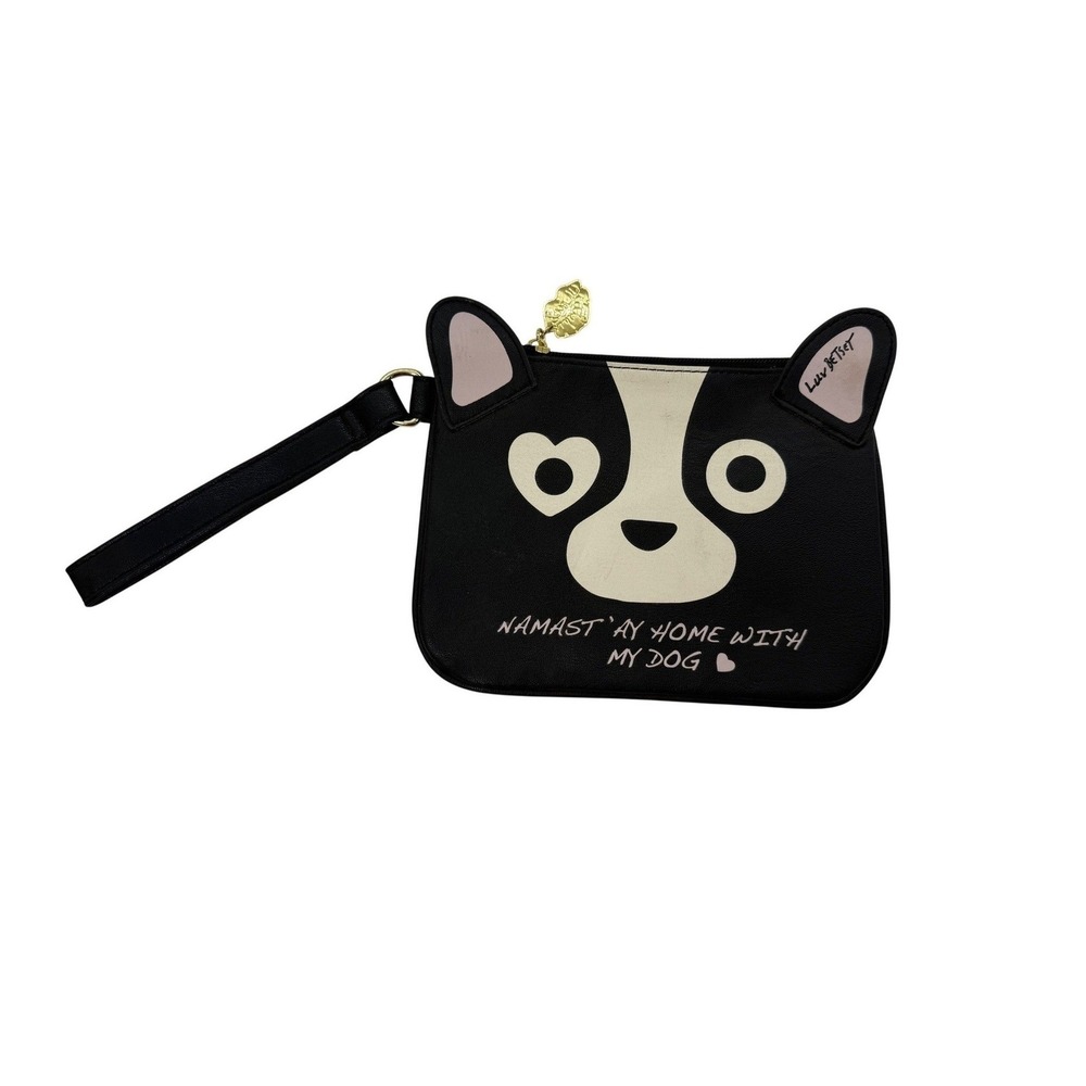 Luv Betsey French Bulldog Wristlet Pouch Black Namastay Home With My Dog Bag